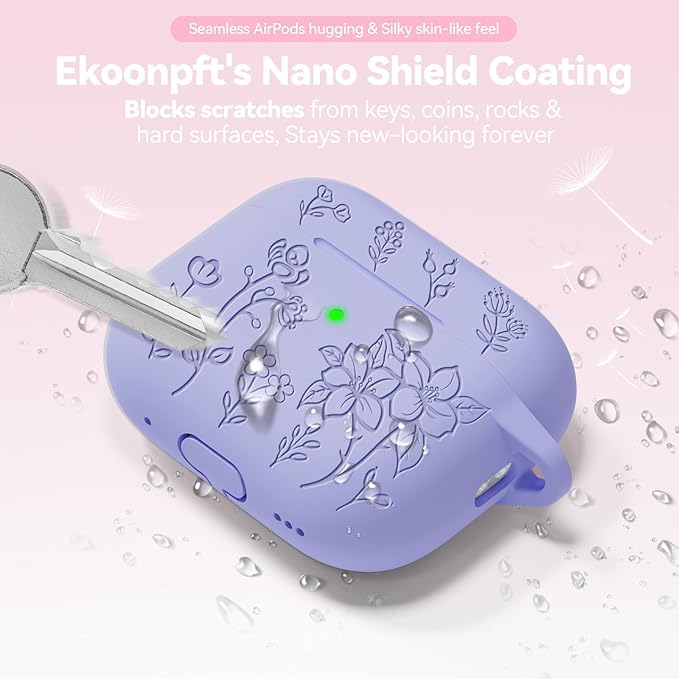 for AirPods Pro 3 Case, Soft Silicone Airpod Pro Case Cover with Keychain & Cleaning Kit Compatible with AirPods Pro 3rd Generation 2025 for Women Girly, Anti-Scratch