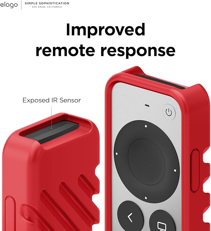 elago R3 Protective Case Compatible with 2022 Apple TV Siri Remote 3rd Generation, Compatible with 2021 Apple TV Siri Remote 2nd Gen - Lanyard, Great Grip, Shock Absorption, Drop Protection [Red]