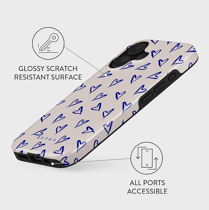 BURGA Phone Case for iPhone 16 - Cute, Trendy, Aesthetic, Pattern Phone Cover, Hard Shell Protection - fits Apple iPhone 16 Case for Women and Men