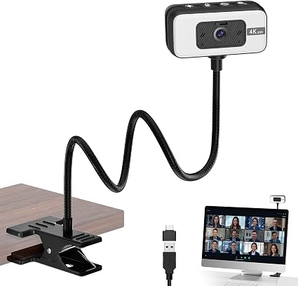 4K Webcam for PC with Light, PDAF Autofocus and Mic for PC Streaming - Image 4