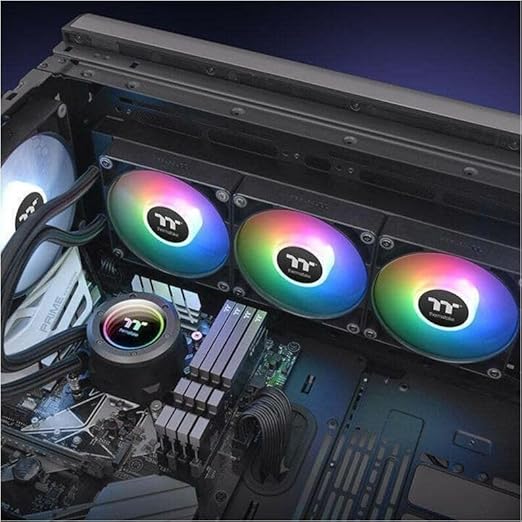 Thermaltake TH420 ARGB Sync V2 CPU Liquid Cooler/AlO Liquid Cooling/Fan 140mm*3/PWM 500~2000 RPM/Mirror Waterblock/MB ARGB Sync Control, CL-W376-PL14SW-A , Black