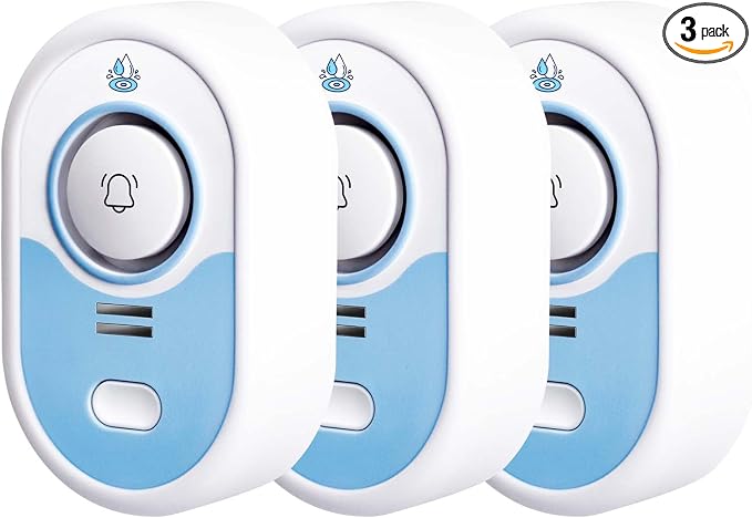 LSENTLY Water Leak Detector Alarm 3 Pack, Water Sensor Alarm with 100dB Siren&Flashing LED, 5-Year Standby Battery&Low Battery Alert, IP66 Waterproof Flood Sensor for Home, Basement, Washer, Sink