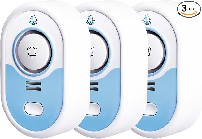 LSENTLY Water Leak Detector Alarm 3 Pack, Water Sensor Alarm with 100dB Siren&Flashing LED, 5-Year Standby Battery&Low Battery Alert, IP66 Waterproof Flood Sensor for Home, Basement, Washer, Sink