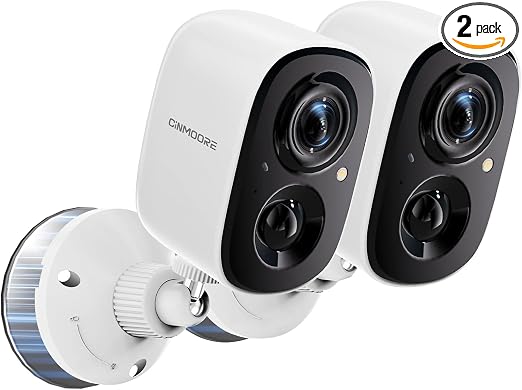 2.5K Wireless Home Security Cameras 2-Pack, Outdoor WiFi Free AI Person Detection, 4MP Color Night Vision, Full Duplex 2-Way Audio, IP66 Waterproof Battery Powered, U.S. AWS Cloud