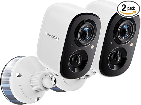 2.5K Wireless Home Security Cameras 2-Pack, Outdoor WiFi Free AI Person Detection, 4MP Color Night Vision, Full Duplex 2-Way Audio, IP66 Waterproof Battery Powered, U.S. AWS Cloud