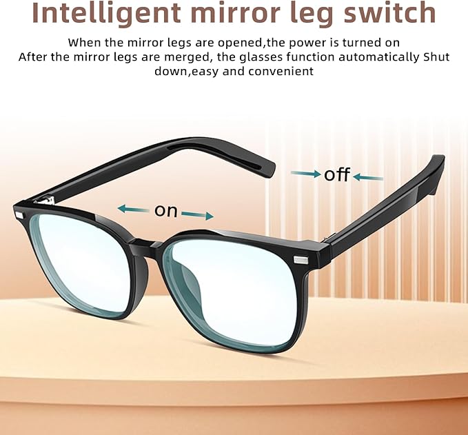 Smart Glasses for Men Women, Bluetooth-Audio Glasses with Clear Blue Light Glasses & UV400 Polarised Magnetic Lenses, Auto On/Off, Call/Music, Unisex Intelligent Sunglasses for Cycling Driving (G05)