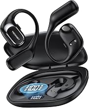 TECKNET Open Ear Headphones, Wireless Earbuds with Ear Hooks, Black