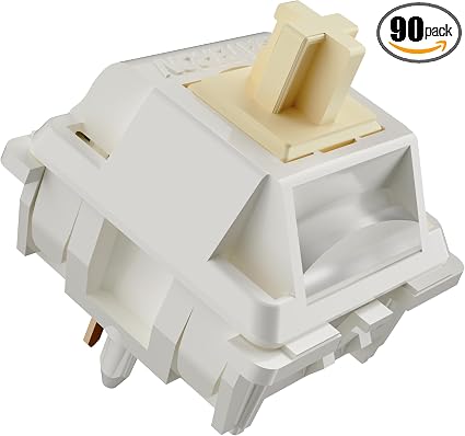 kutethy GATERON Creamy Keyboard Switches, RGB LED Heavy Tactile 5 Pin Pre-lubed 45gf Switches for MX Mechanical Keyboard (90PCS)
