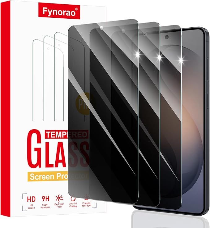 3-Pack Privacy Screen Protector for Samsung Galaxy S26+/S26 Plus/S25 Edge, Anti-Spy Tempered Glass Film, Dark Private Black Protection, 9H Hardness, Anti-Scratch, Anti-Shatter, Bubble Free, Case Friendly