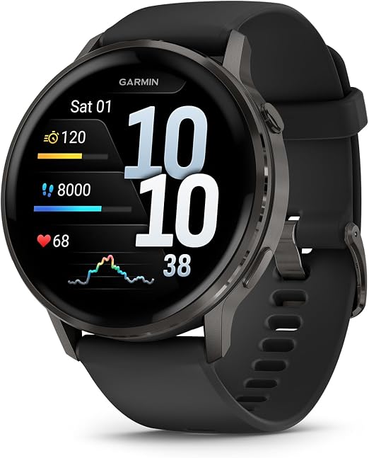 Garmin Venu® 4, Advanced Fitness Smartwatch, 45mm, Black Silicone