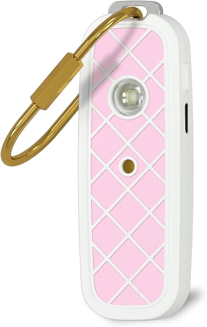 130dB Personal Safety Alarm for Women & Girls - Locking Pin Prevents Accidental Triggering, Anti-Slip Diamond Grip, Loud 240Min Siren, Dual Activation, Strobe Light, Rechargeable (Blush Pink)
