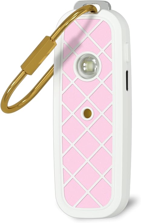 130dB Personal Safety Alarm for Women & Girls - Locking Pin Prevents Accidental Triggering, Anti-Slip Diamond Grip, Loud 240Min Siren, Dual Activation, Strobe Light, Rechargeable (Blush Pink)
