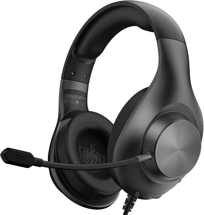 Gaming Headset for PS5 PS4 PC, Wired Headsets with 7.1 Surround Sound, H-7 Gaming Over Ear Headphones with Noise Cancelling Flexible Mic Memory Earmuffs, for PC/PS5/PS4/XboxSeries X/S/Switch（Black）
