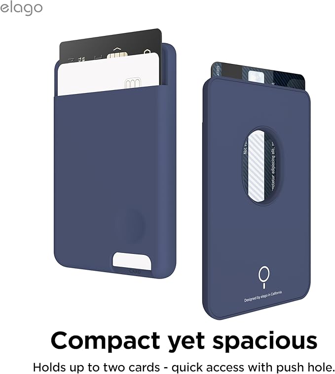 elago Magnetic Wallet Card Holder 2-Cards Compatible with MagSafe for iPhone - Secure Phone Wallet, Long Last Silicone, Scratch and Damage Protection