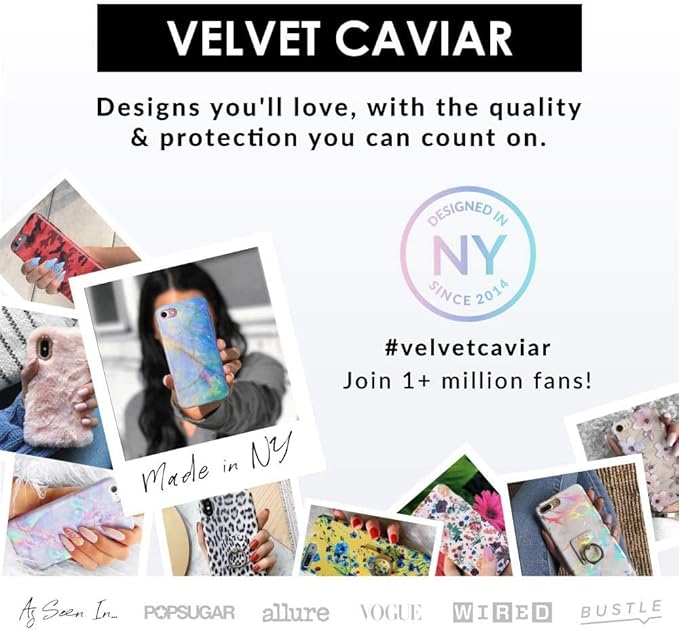 Velvet Caviar Cell Phone Ring Holder - Finger Ring & Stand - Improves Phone Grip Compatible with iPhone, Galaxy and Most Cases (Except Silicone/Leather) - Snow Leopard