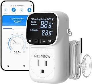 DEWENWILS Smart WiFi Temperature Controller Outlet, 15A/1800W, 24H Timer - Image 1