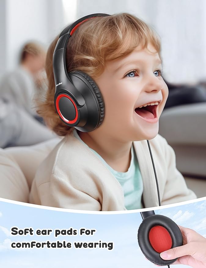 New Bee Kids Headphones,Wired,School,Toddler Headphones Baby Headphone Lightweight for Boys/Girls/Mac/Android/Kindle/Tablet/Pad