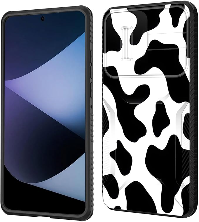 for Galaxy A36 5G/A56 5G Case Built in Slide Camera Lens Cover,Heavy Duty Shockproof Protection Dual Layer Case for Samsung Galaxy A36 5G/A56 5G 6.7" 2025,Cow Print