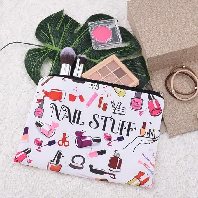 Nail Tech Gifts for Women Men Nail Stuff Organizer Bag for Nails Techician Artist Lover Birthday Christmas Gifts for Women Men Manicure Tool Travel Organizer Bags Pouch Makeupbag