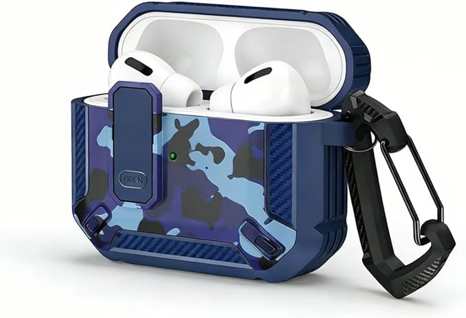 for AirPods Pro 2 Case for AirPods Pro2rd Gen | Full Drop Protection with Carabiner Keychain | Cute AirPods Pro 2st/1nd Generation Case for Men Women
