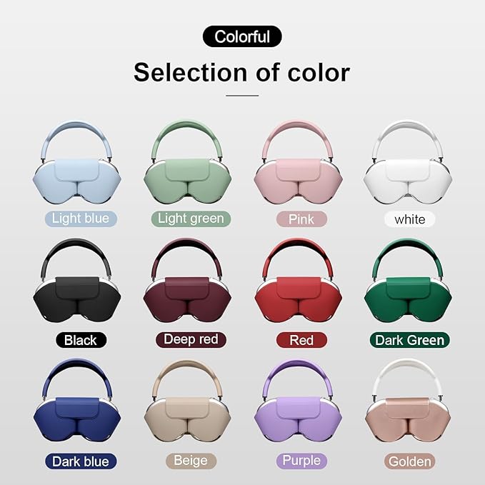 for Apple Airpods Max Case,Headphones Protective Case for AirPod Max Supports Sleep Mode, Anti-Scratch and Anti-Dust,Airpod Pro Max by PU Leather,Rose Gold 2