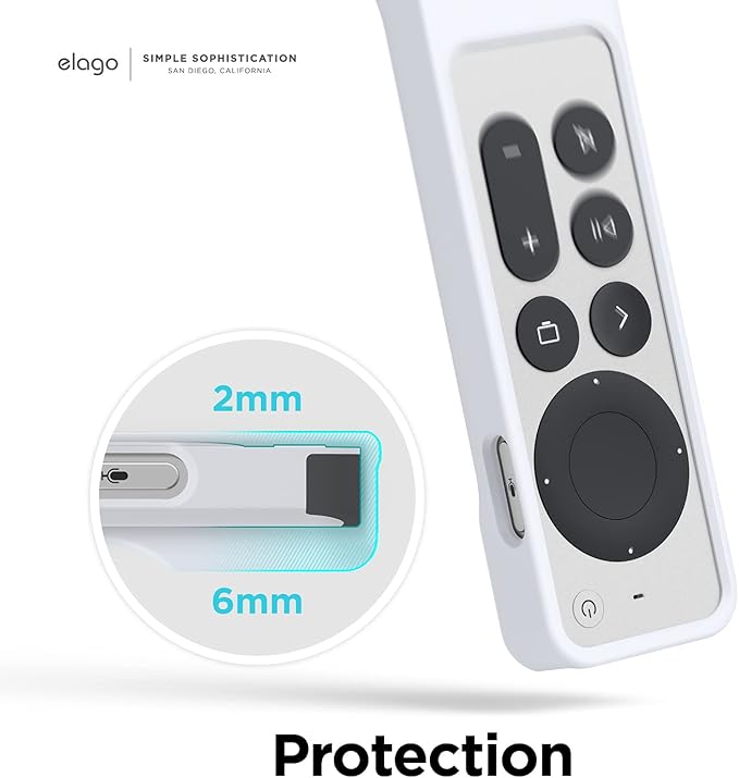 elago R1 Case Compatible with 2022 Apple TV 4K Siri Remote 3rd Gen, Compatible with 2021 Apple TV Siri Remote 2nd Gen- Magnet Technology, Lanyard, Full Access to All Functions [Nightglow Blue]