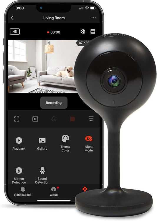 Geeni Look 1080p Indoor Security Camera – 1-Pack Full HD WiFi Indoor Camera with 2-Way Audio, Motion Detection, & Night Vision – Support for Alexa & Google Assistant