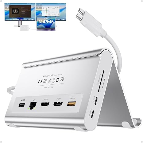 11-in-2 USB C Docking Station Dual Monitor 4K@60Hz for for M5/M4/M3 Pro/Max