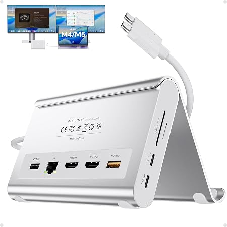 11-in-2 USB C Docking Station Dual Monitor 4K@60Hz for for M5/M4/M3 Pro/Max