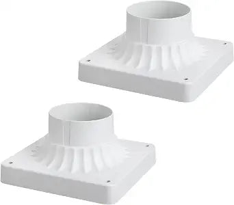 Outdoor Post Light Base 2PK, Pier Mount Adapter White