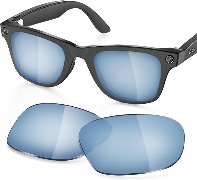 Replacement Lenses Compatible with Ray-Ban Meta Wayfarer RW4006 50mm Smart Glasses for Women Men-Non/Polarized Lenses