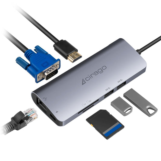 CIRAGO USB C Hub 9 in 1 Multiport Adapter