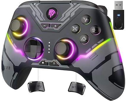 EasySMX X15 Wireless PC & Steam Gaming Controller, Hall Effect, Black