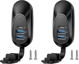 2PC 48W 12V USB Outlet Panel Wall Mount Type-C PD3.0 and Dual QC3.0 Quick Charge,12V/24V USB Charging Port Car Charger Socket with Waterproof Cover for RV Marine Boat Camper ATV Truck - Image 1