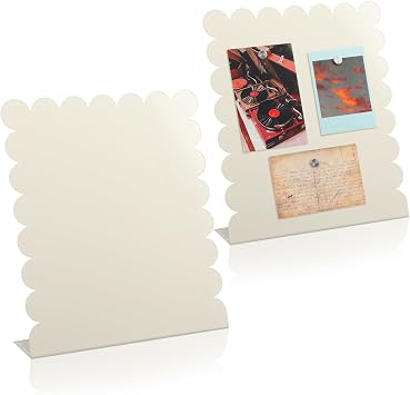 Gueevin 2 Pcs Magnet Board Magnetic Display Stand for Table, White, Small