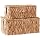 Cable Management Box with Lids, Handwoven Rattan Cord Organizer with Open Slots, 2 Pack Desk Storage Basket to Hide Power Strips & Cords for Office