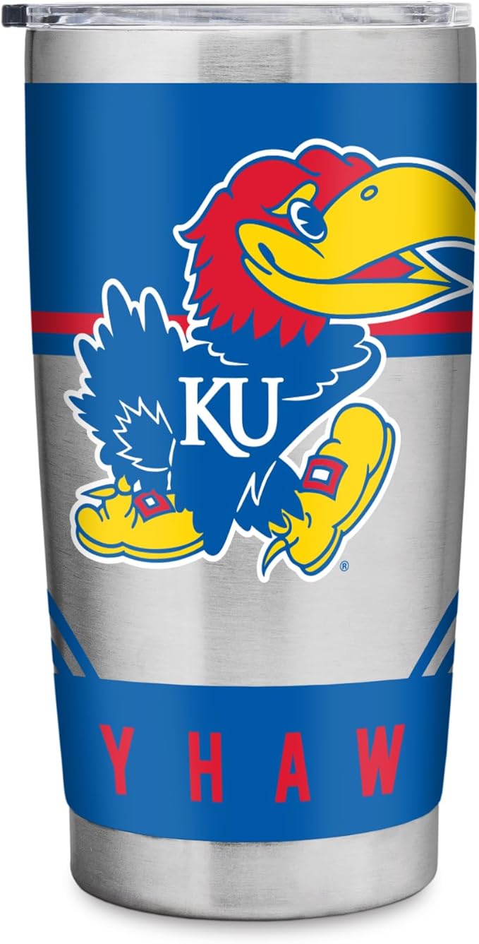 Rico Industries NCAA 20oz Stainless Steel Tumbler with Lid - Great For Coffee, Tea, Water or Cocktails