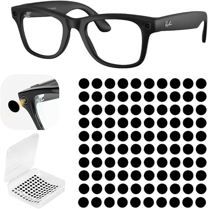 100pcs LED Light Blocking Stickers for Ray-Ban Meta Wayfarer/Skyler/Headliner Accessories and RayNeo V3, Blackout Stickers Light Dimming Sticker for Smart Glasses (for Ray-Ban Meta)