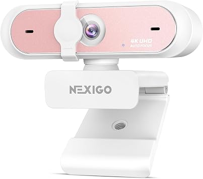 NexiGo N660P Pro 4K Webcam with Distortion-Free Lens, 1080p 60 fps Autofocus USB Streaming Camera, 3DNR, Noise-Canceling Mics & Privacy Cover, Web Cam for Gaming/Live Streaming/PC/Mac/Switch 2, Pink - Image 2
