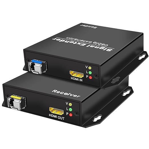 HDMI Extender Over Fiber Up to 20KM, 1080P@60Hz Support Digital TV Converter Box, HDMI Booster, Plug-&-Play, Zero Latency