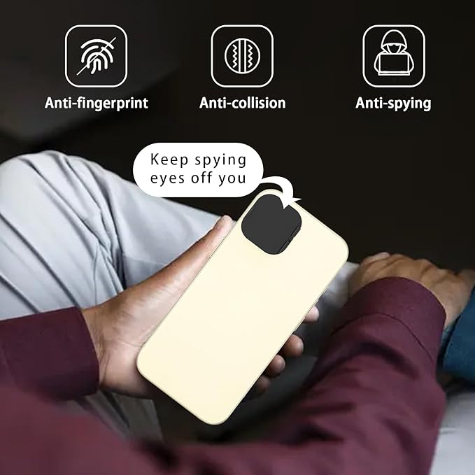 Privacy Cover Compatible for 15 /iPhone 15 Plus with Front Camera Cover,Protect Privacy and Security But Not Affect Facial Recognition-2Pack
