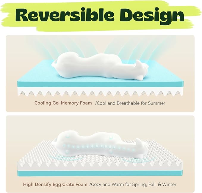 Cooling Dog Beds for Medium Large Dogs with Removable Washable Covers,Rectangle Orthopedic Sofa Bed with Cool Gel Memory Foam and Egg Crate Foam Waterproof fit Old Large Sized Pets