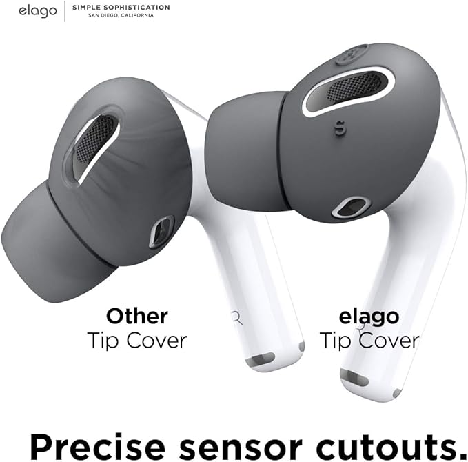 elago [6 Pairs] AirPods Pro Ear Tips with Integrated Earbuds Cover Designed for Apple AirPods Pro, Fit in The Case, Anti-Slip, [3 Sizes: Large + Medium + Small] [US Patent Registered] (Dark Grey)