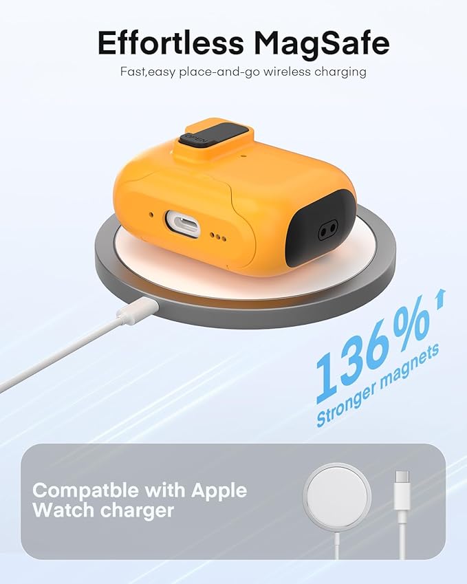 Maxjoy for AirPods Pro 3 Protective Case with Cleaning Kit, Military Hard Case with Lock Shock-Absorbing, Yellow