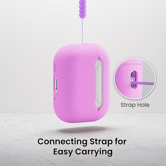 ORNARTO Compatible with AirPods Pro 3 Case 2025, Full Protective Hybrid Silicone for AirPods Pro 3rd Generation Case, Front LED Visible Skin Cover-Cherry Blossom