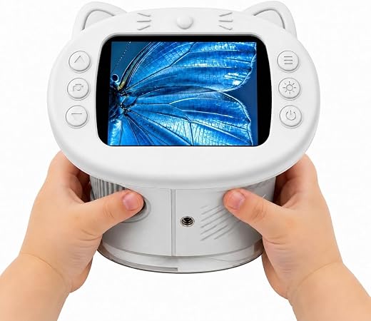 Kids Microscope 1000x Digital Handheld 2.4 in IPS Screen STEM Toy
