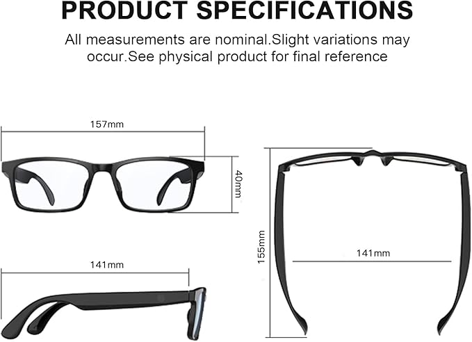 Smart Glasses for Men & Women, IPX5 Waterproof & Voice Assistant, Audio Glasses with Extra Polarized Lenses & Open-Ear Speaker, Anti-Blue Light Bluetooth Glasses for Driving, Travel & Working
