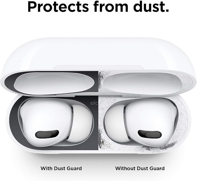 elago Dust Guard Compatible with AirPods Pro (1&2) - Anti-Dust Film, Protects from Iron/Metal Dust (1 Set, Dark Grey) [US Patent Registered]