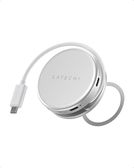 Satechi OntheGo 5-in-1 USB-C Hub, 4K/60Hz HDMI, SD Card Reader, Silver