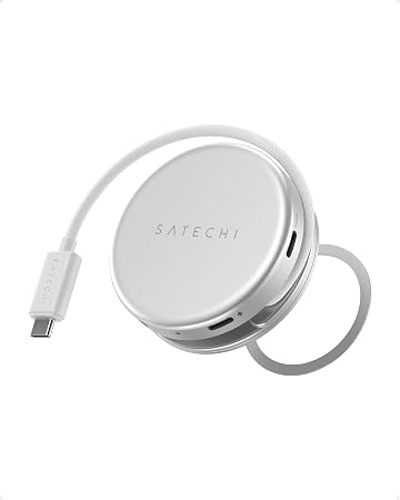 Satechi OntheGo 5-in-1 USB-C Hub, 4K/60Hz HDMI, SD Card Reader, Silver